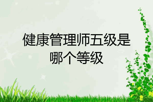 健康管理师五级是哪个等级