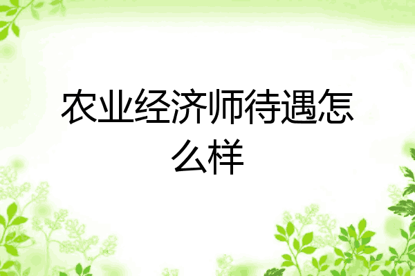 农业经济师待遇怎么样