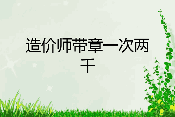 造价师带章一次两千