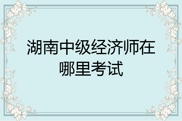 湖南中级经济师在哪里考试