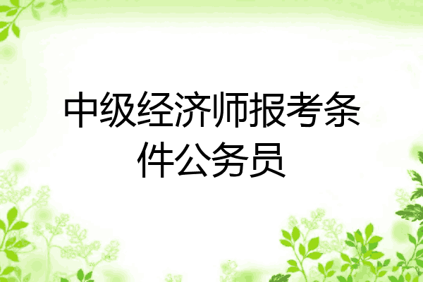 中级经济师报考条件公务员