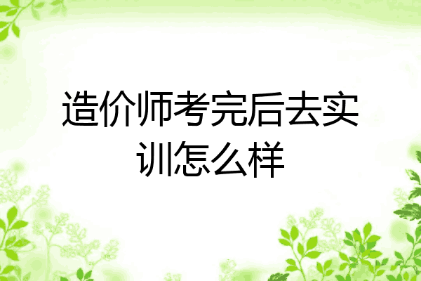 造价师考完后去实训怎么样