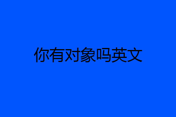 你有对象吗英文