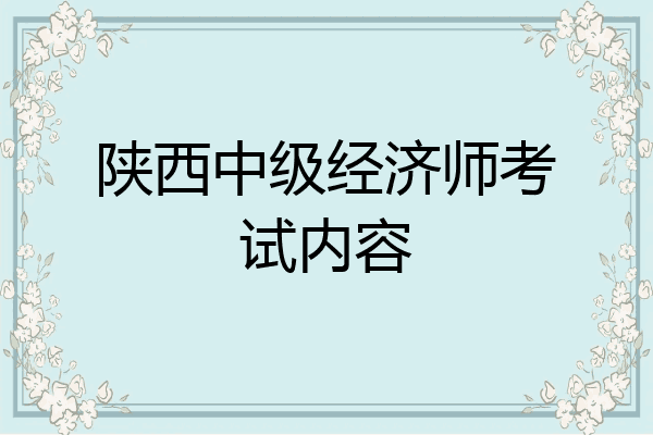 陕西中级经济师考试内容