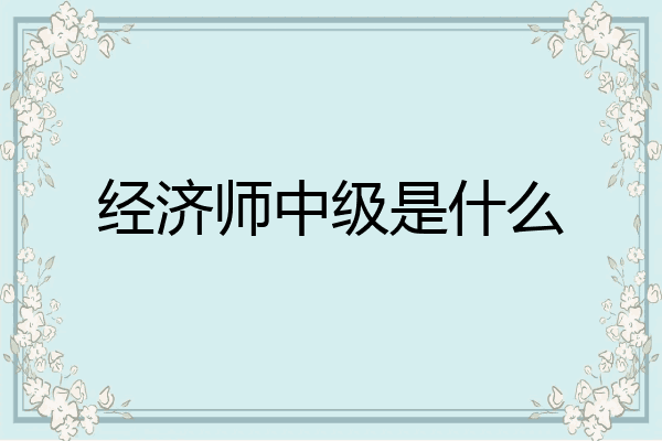 经济师中级是什么