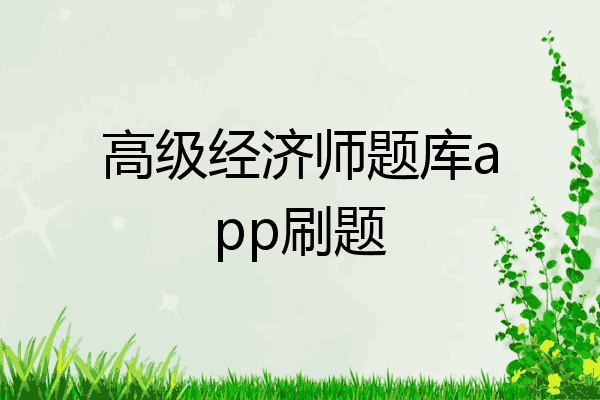 高级经济师题库app刷题