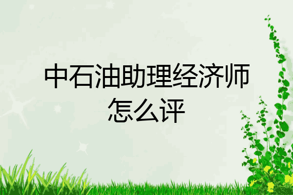 中石油助理经济师怎么评