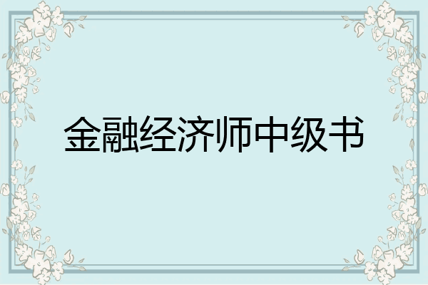 金融经济师中级书