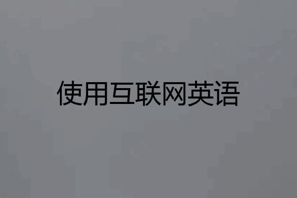 使用互联网英语