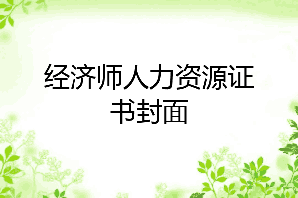 经济师人力资源证书封面