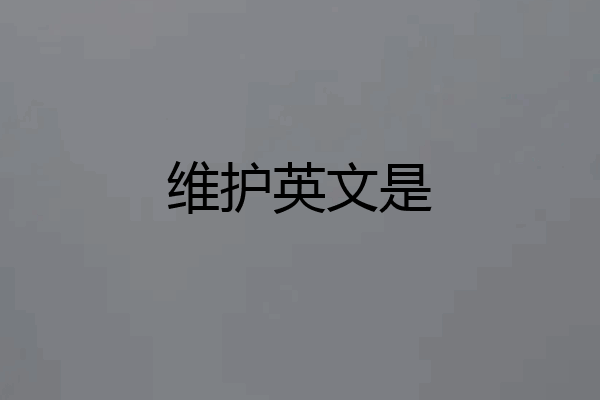 维护英文是