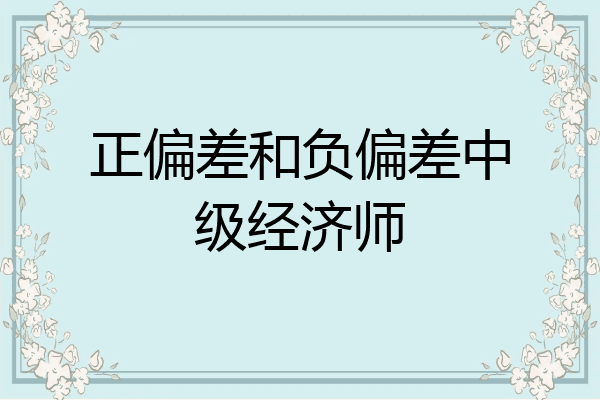 正偏差和负偏差中级经济师