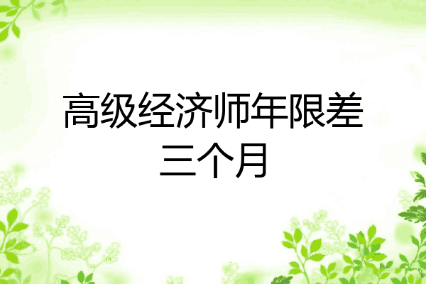 高级经济师年限差三个月