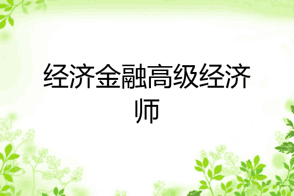 经济金融高级经济师