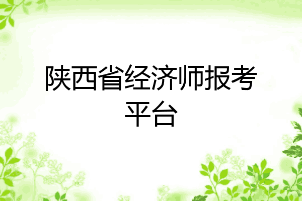 陕西省经济师报考平台
