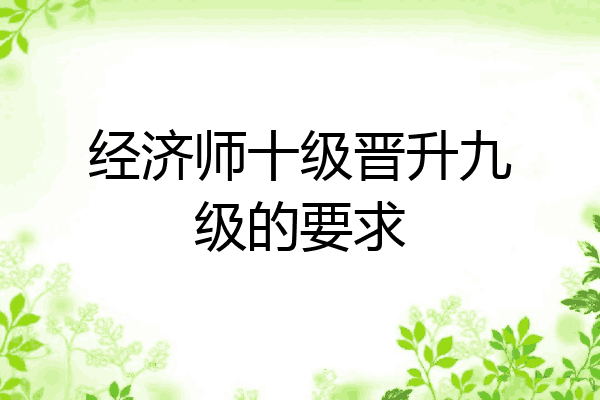 经济师十级晋升九级的要求