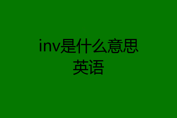 inv是什么意思英语