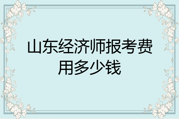 山东经济师报考费用多少钱