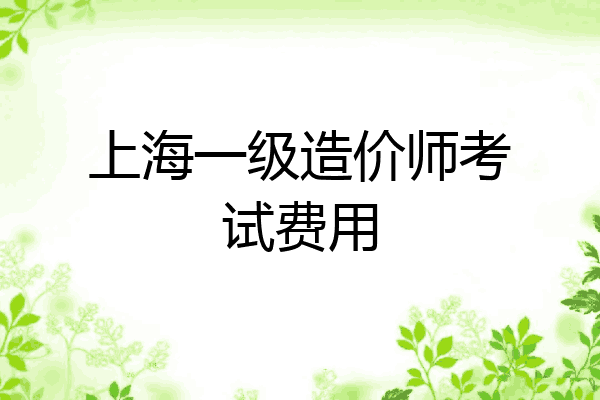 上海一级造价师考试费用