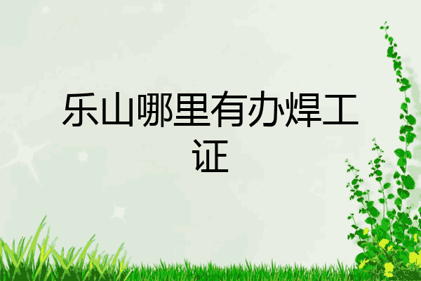 乐山哪里有办焊工证