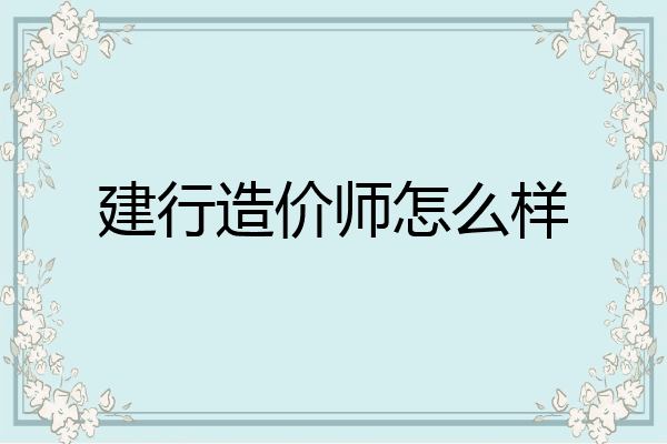 建行造价师怎么样