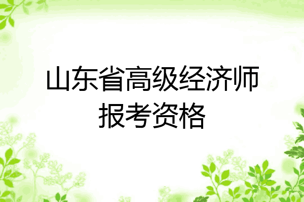 山东省高级经济师报考资格