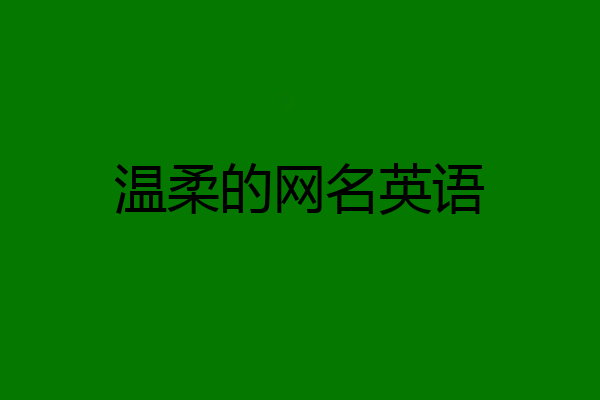 温柔的网名英语