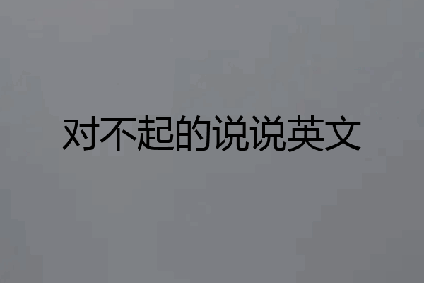对不起的说说英文