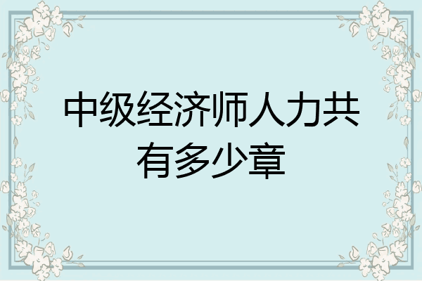 中级经济师人力共有多少章