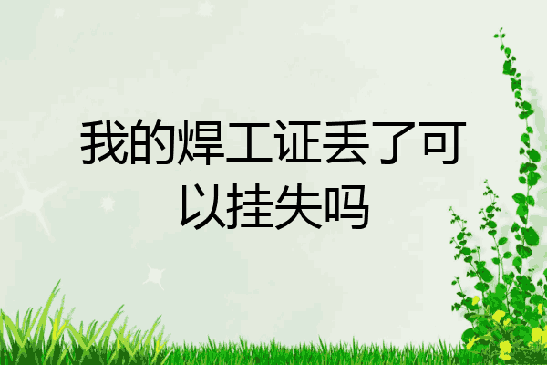 我的焊工证丢了可以挂失吗