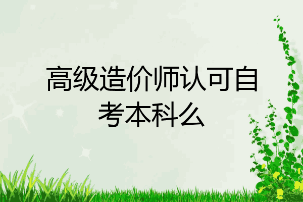 高级造价师认可自考本科么