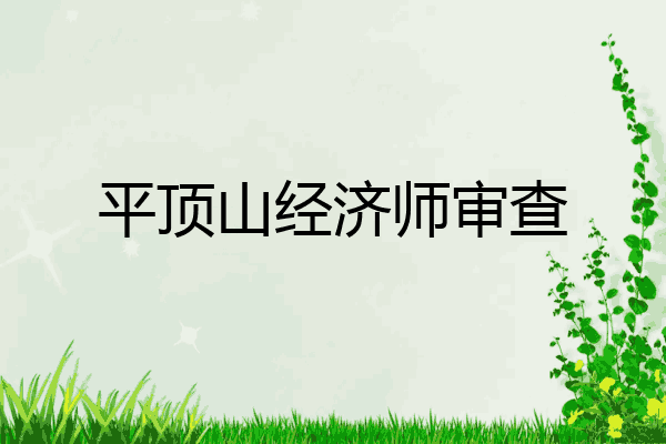 平顶山经济师审查