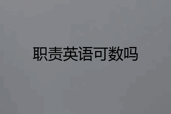 职责英语可数吗