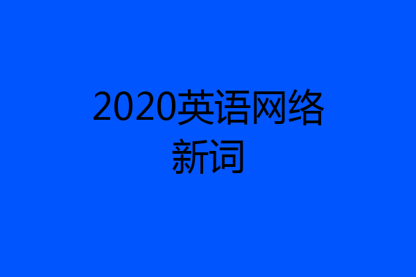 2020英语网络新词