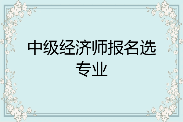 中级经济师报名选专业