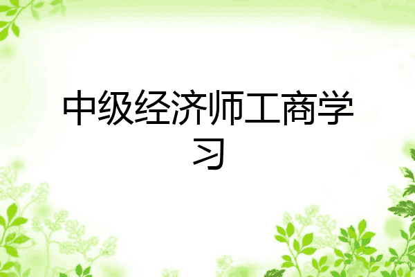 中级经济师工商学习