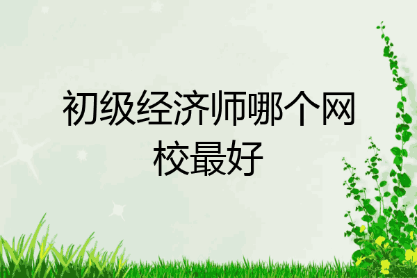 初级经济师哪个网校最好