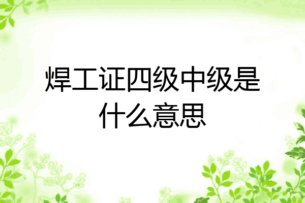 焊工证四级中级是什么意思
