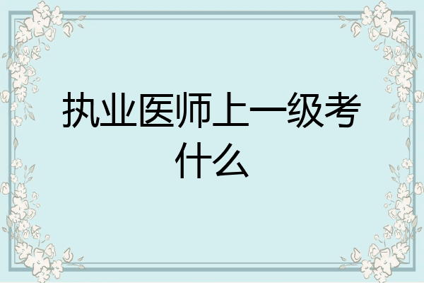 执业医师上一级考什么
