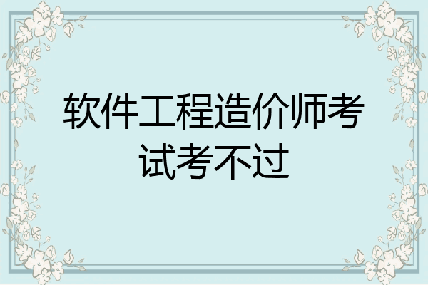软件工程造价师考试考不过