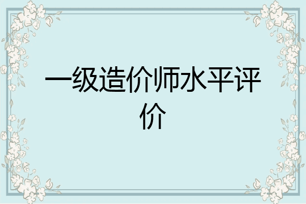 一级造价师水平评价