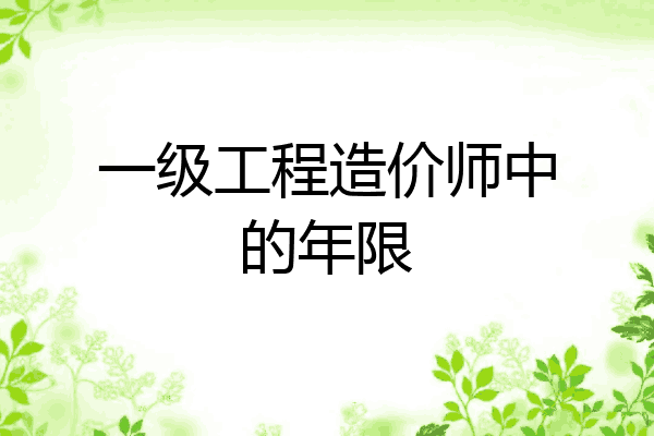 一级工程造价师中的年限