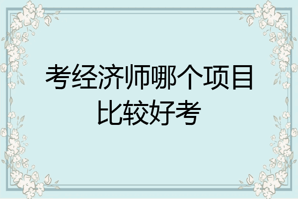 考经济师哪个项目比较好考