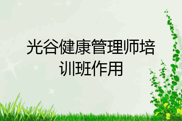 光谷健康管理师培训班作用