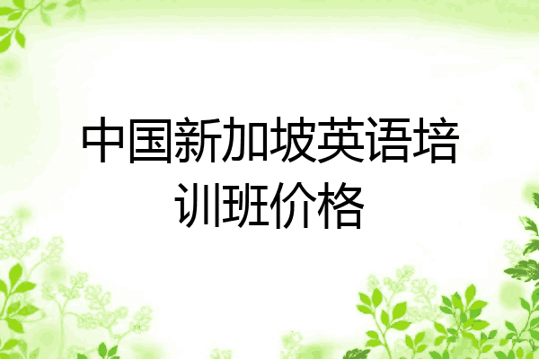 中国新加坡英语培训班价格
