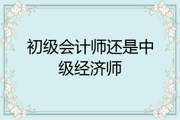 初级会计师还是中级经济师