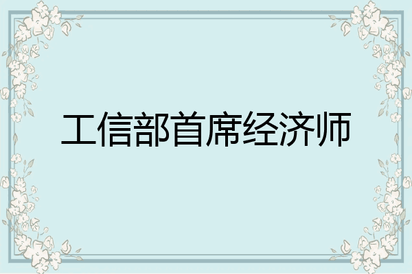 工信部首席经济师
