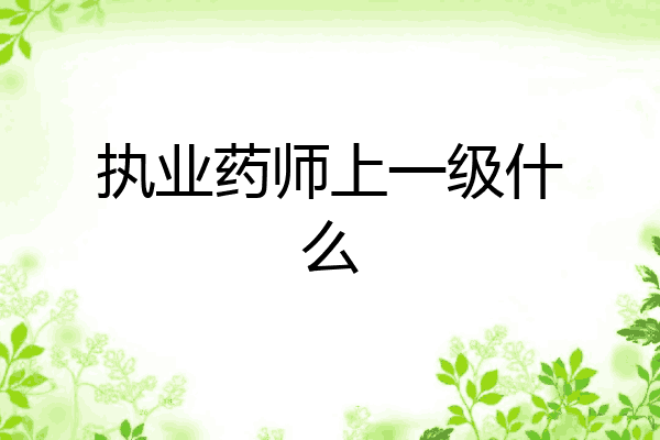 执业药师上一级什么