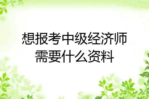 想报考中级经济师需要什么资料