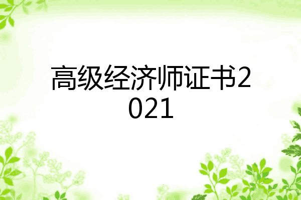 高级经济师证书2021